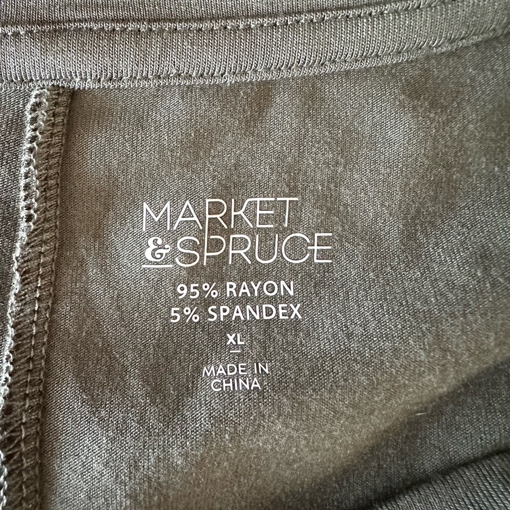 Stitch Fix Market & Spruce Alison Olive Green Pocket stretch knit T-Shirt Dress - Picture 3 of 7